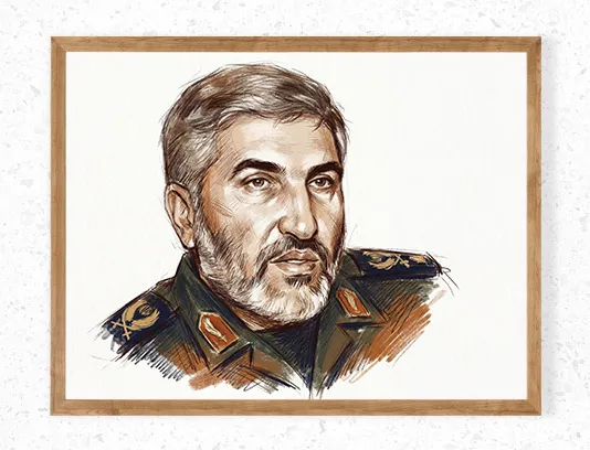 طرح نقاشی دیجیتال پرتره شهید احمد کاظمی