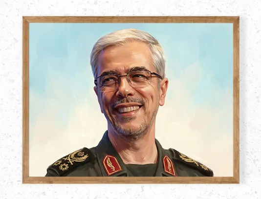 نقاشی دیجیتال سرلشکر شهید محمد باقری