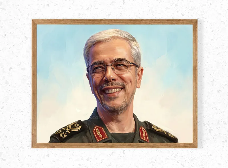 نقاشی دیجیتال سرلشکر شهید محمد باقری