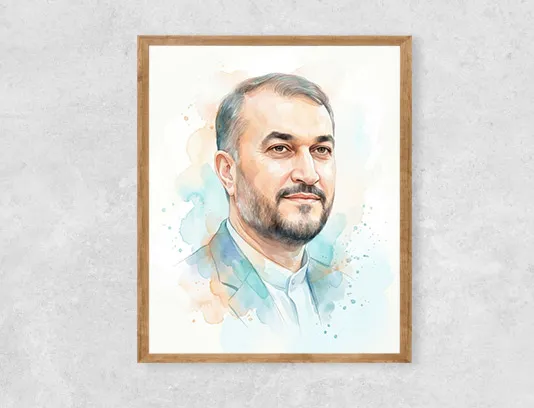 نقاشی دیجیتال شهید امیرعبداللهیان