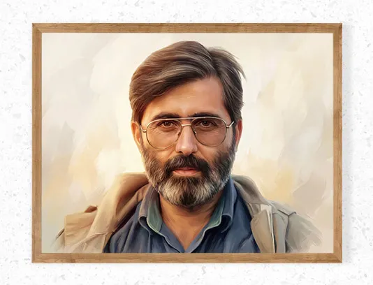 نقاشی دیجیتال شهید سید مرتضی آوینی